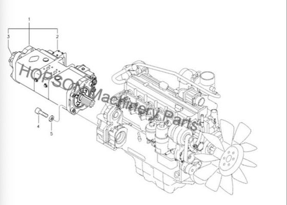 Гидронасос K5V80DTP 14531859 экскаватора Doosan для DX150 красного